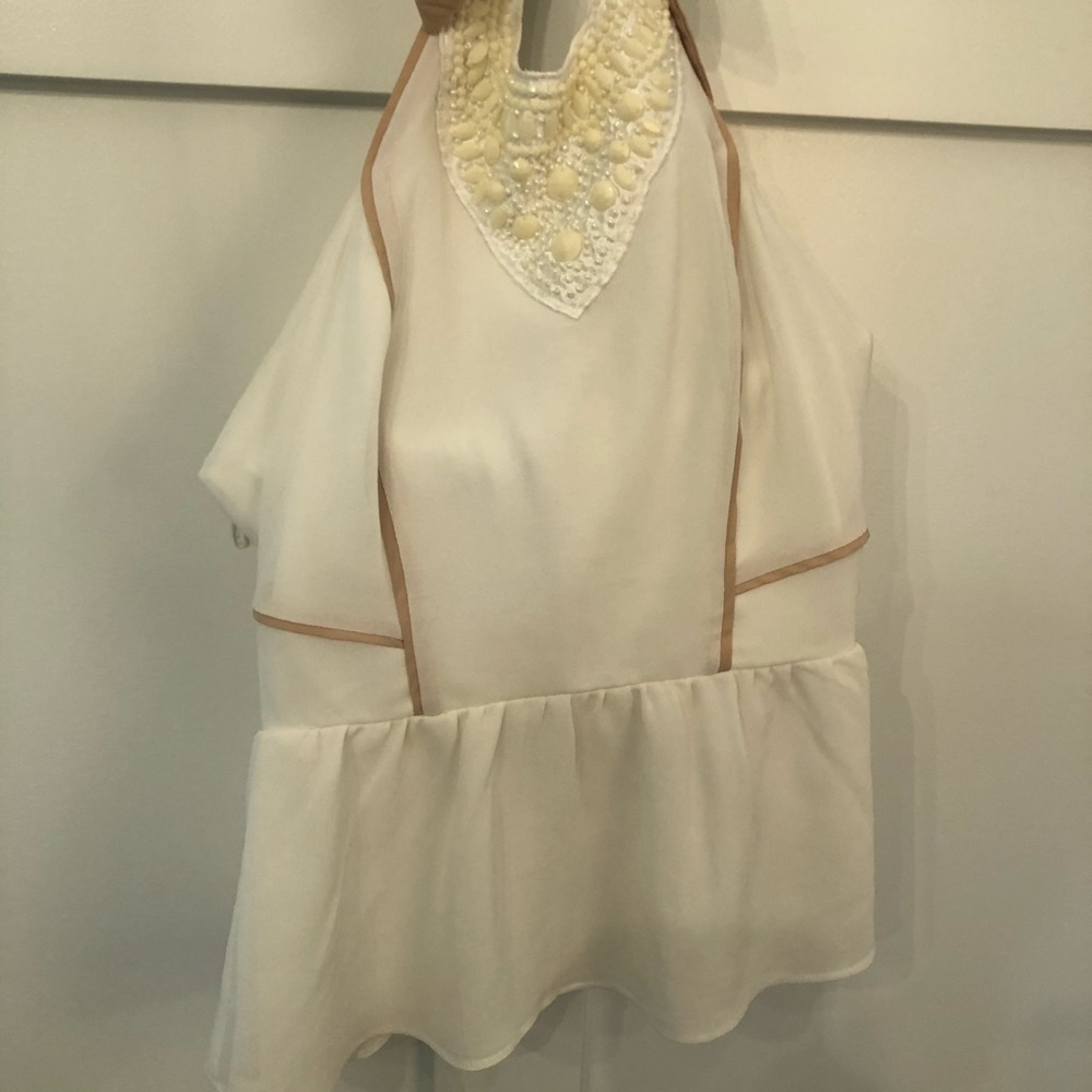 Perfect Halter Peplum Top with sequin detail